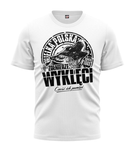 T-shirt Żołnierze Wyklęci Cześć Ich Pamięci Wilk 2 biały